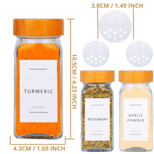  CZZGSM 24 Pcs Glass Jars With 296 Spice Labels